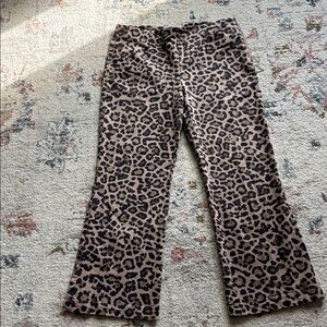 LOFT Leopard Print Flare Jeans